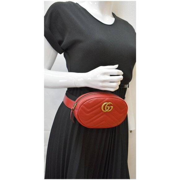 Gucci  GG Marmont Matelasse Leather Belt Bag Red 476434 main image 12